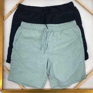 PRJCT AMS Shorts Set of 2 Men’s 36 Black Mint Green Athletic Summer Hiking‎ Camp